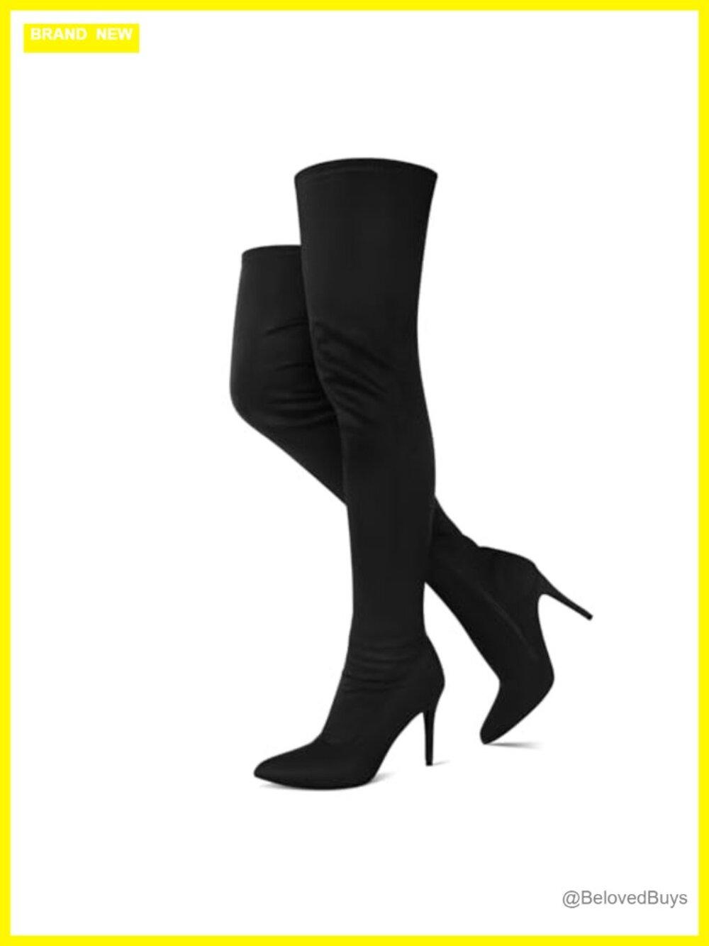 Faux Suede Thigh High Stiletto Heel Over The Knee Boots Pointed Toe Side Zip
